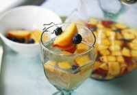 Blueberry peach sangria