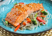 Broiled teriyaki salmon