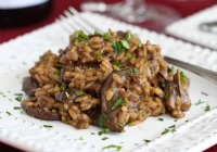Creamy wild mushroom risotto for two