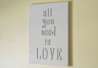 DIY wooden letters on canvas