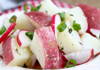 Healthy potato salad with radishes & vinaigrette