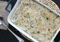 Mashed potatoes with Parmesan cheese topping