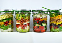 Mason jar layered salads