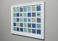 Paint chip dry erase calendar