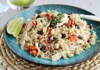 Quinoa salad with chicken, black beans and chipotle dressing
