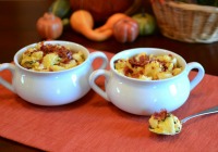 Roasted pumpkin and crispy prosciutto macaroni and cheese