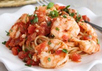 Roasted shrimp with tomatoes & feta cheese