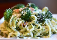 Speedy weeknight broccoli pesto pasta