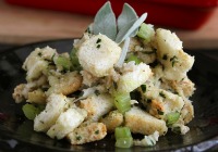 Traditional bread stuffing with shallots and herbs