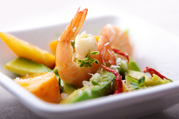 Shrimp, Clementine and Avocado Salads