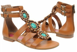 KensieGirl turquoise embellished gladiators