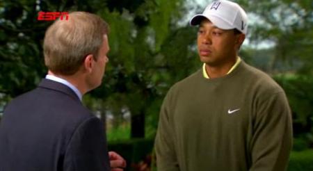 Tiger Woods talks to ESPN