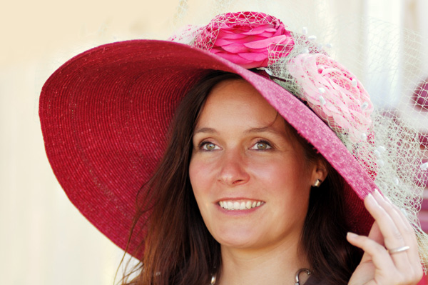 Woman with easter bonnet