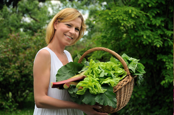 Woman with Garden Greens