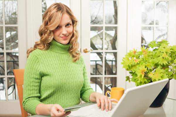 Woman and home finances