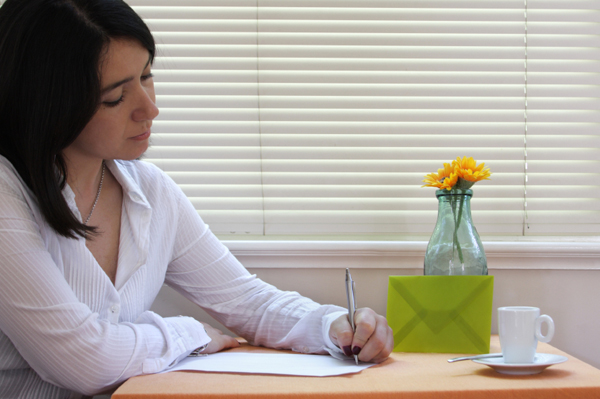 Woman writing letter