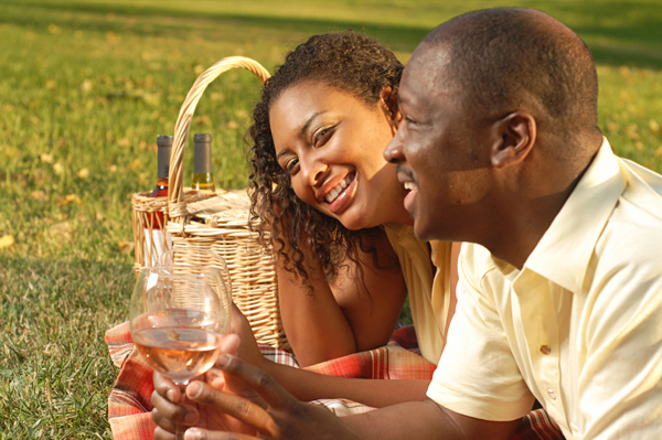 Couple on Wine & Cheese Picnic