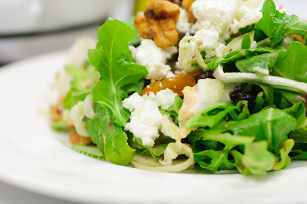 Goat Cheese Salad with Arugula and Radicchio
