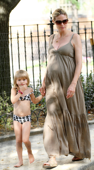 Try an empire-waist maxi dress. Jessica Alba, Heidi Klum (pictured, 