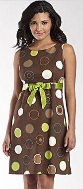 Jessica Howard Sundress w/Ribbon - Brown Multi Dot