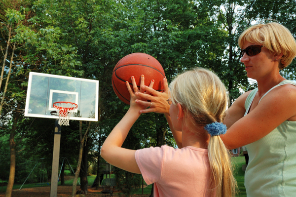 Mom and basketball coach