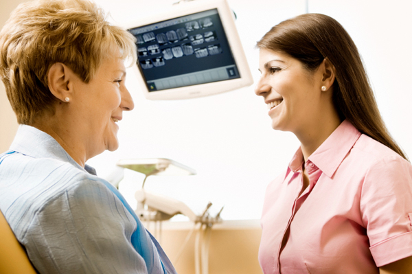 Senior woman at dentist