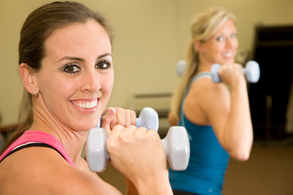Women lifting weights