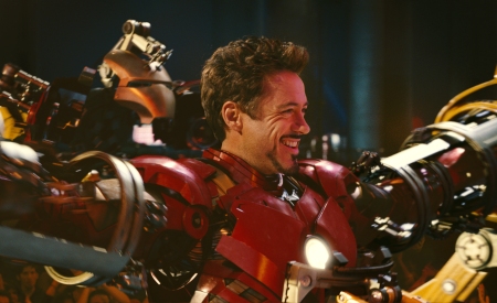 Robert Downey Jr suits up for Iron Man 2