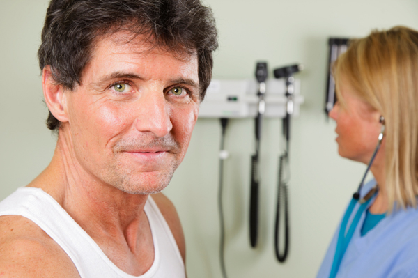 Man at checkup