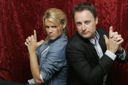 Bachelorette Ali and host Chris Harrison
