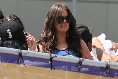 Khloe Kardashian at the Lakers championship parade