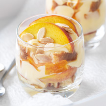 Peach almond trifle
