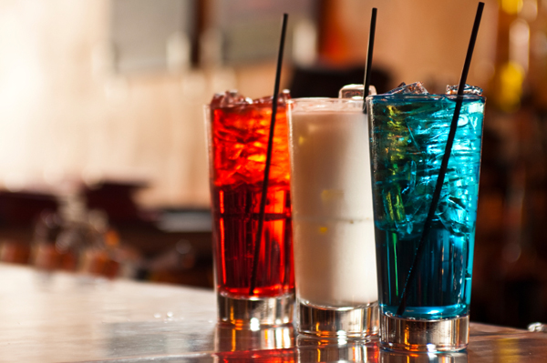 Red, white, and blue cocktails