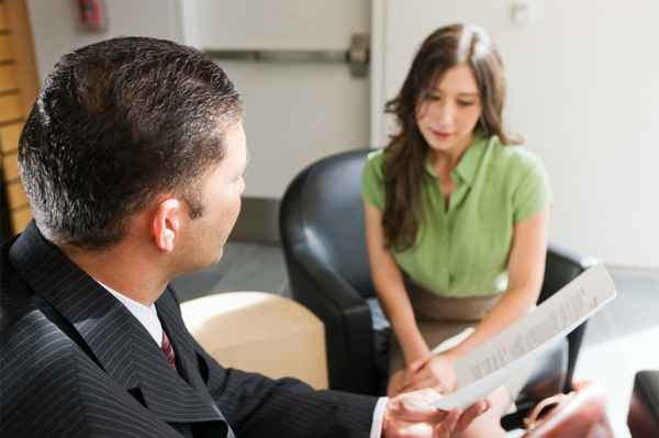 Woman with resume