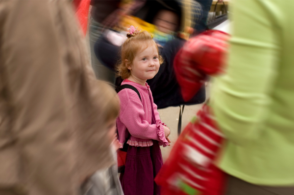 Child lost in crowd