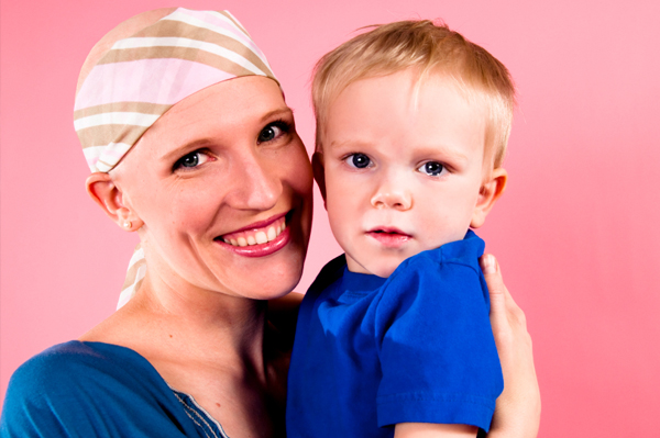 Mom with cancer and son