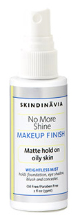 Skindinavia's No More Shine Makeup Finish goes over makeup