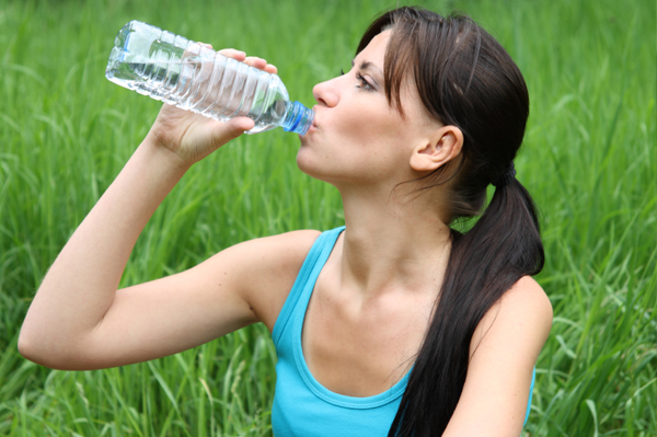 Woman drinking water
