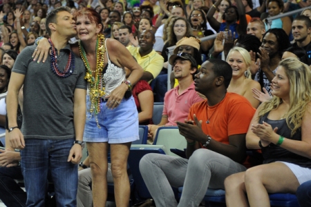 Ryan Seacrest greets a fan of American Idol in New Orleans