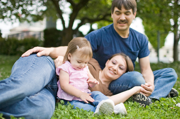 Family in park
