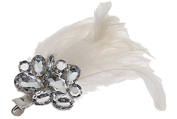 eather clip with rhinestones