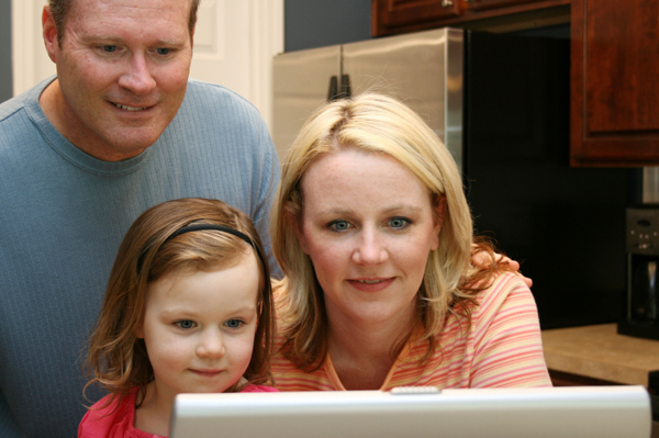 Mom on computer