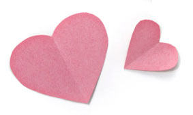 pink paper hearts