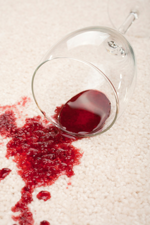 removing wine stains from carpets