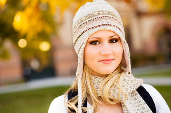 Woman with fall makeup