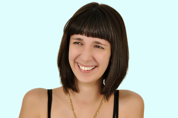 Woman with long bob