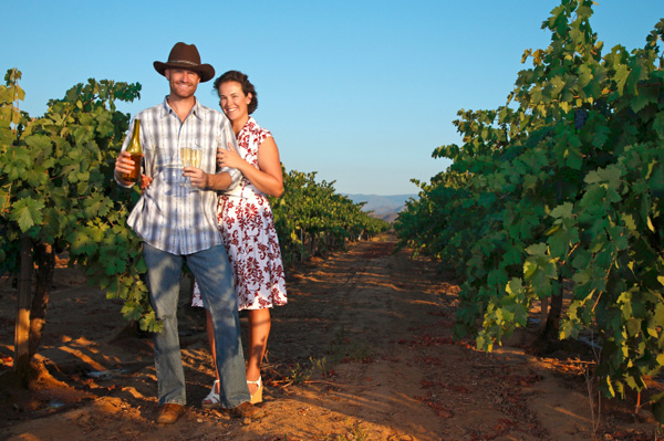 Couple in vineyard