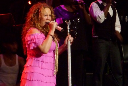 Mariah Carey onstage in Singapore