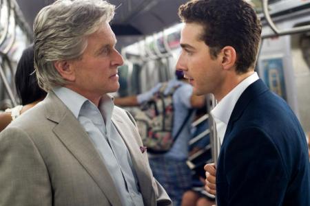 Michael Douglas and Shia LaBeouf in Money Never Sleeps