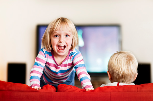 Preschooler watching tv